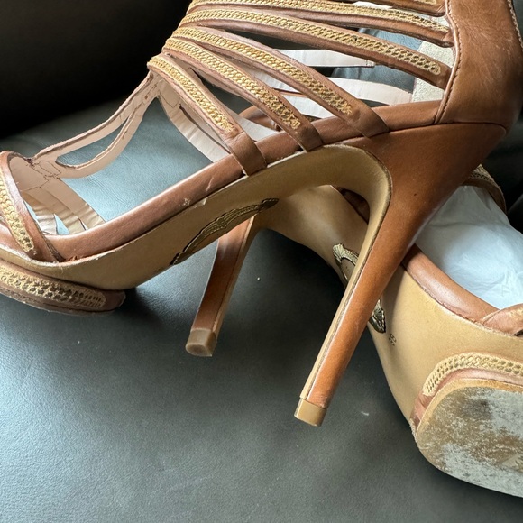 Elie Tahari heels strappy brown stiletto - Picture 3 of 10